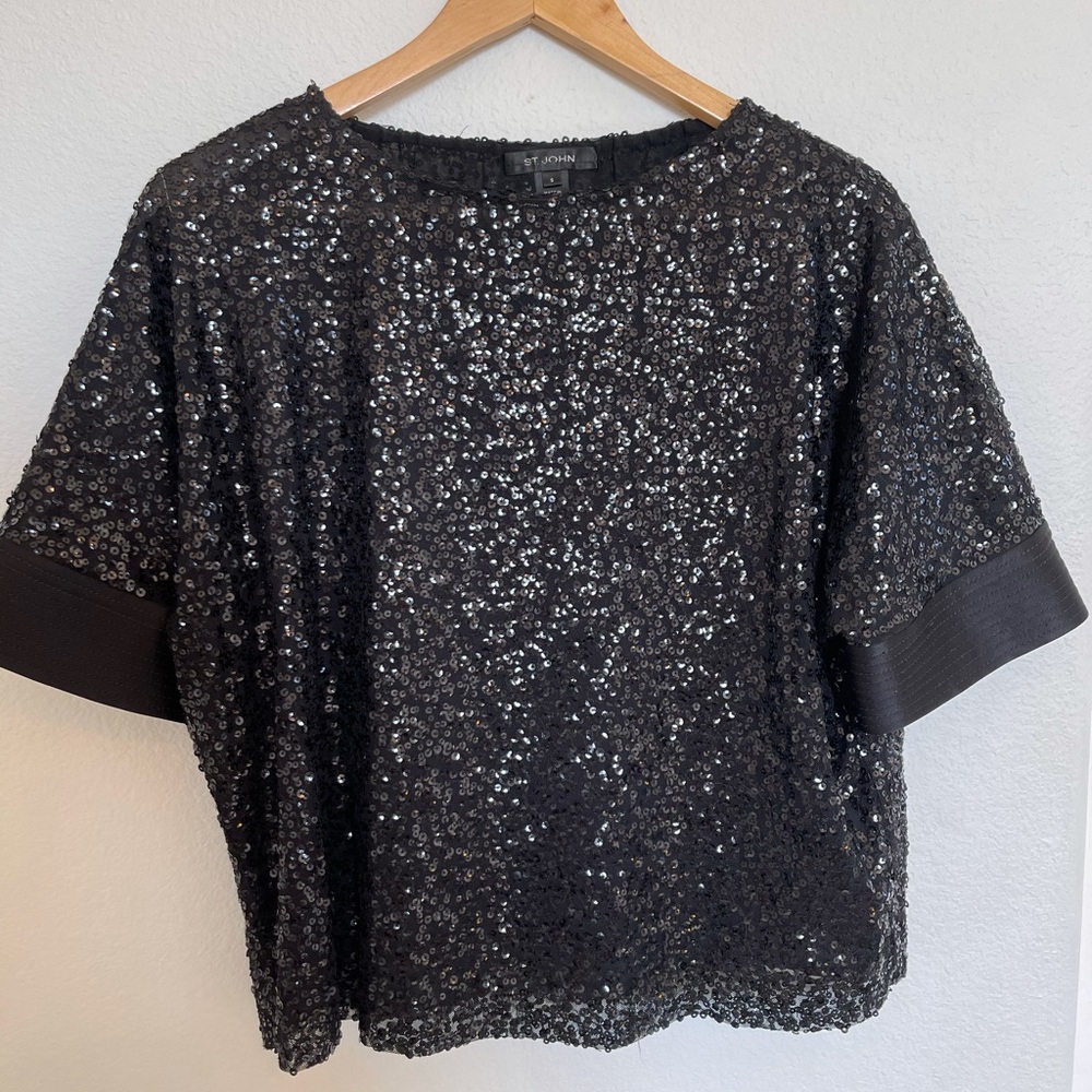 St. John black sequent top